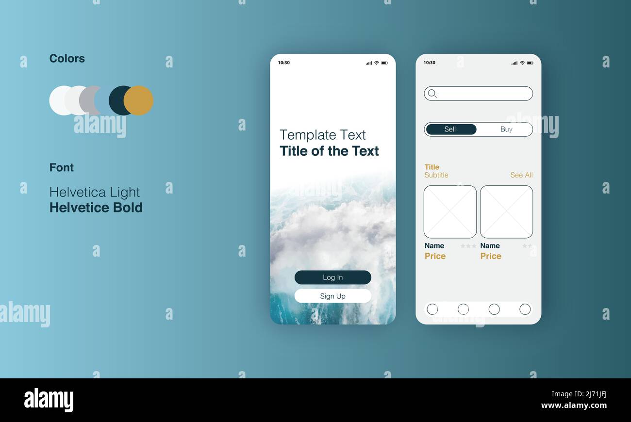 Mockup per la progettazione di modelli di app mobili Illustrazione Vettoriale