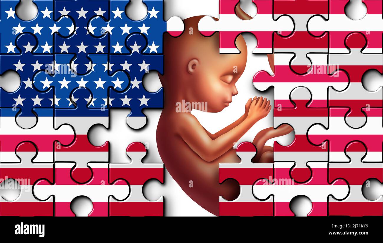 L'aborto americano emani le leggi sulla riproduzione degli Stati Uniti e la legislazione statunitense sull'aborto come concetto legale per la riproduzione negli Stati Uniti. Foto Stock