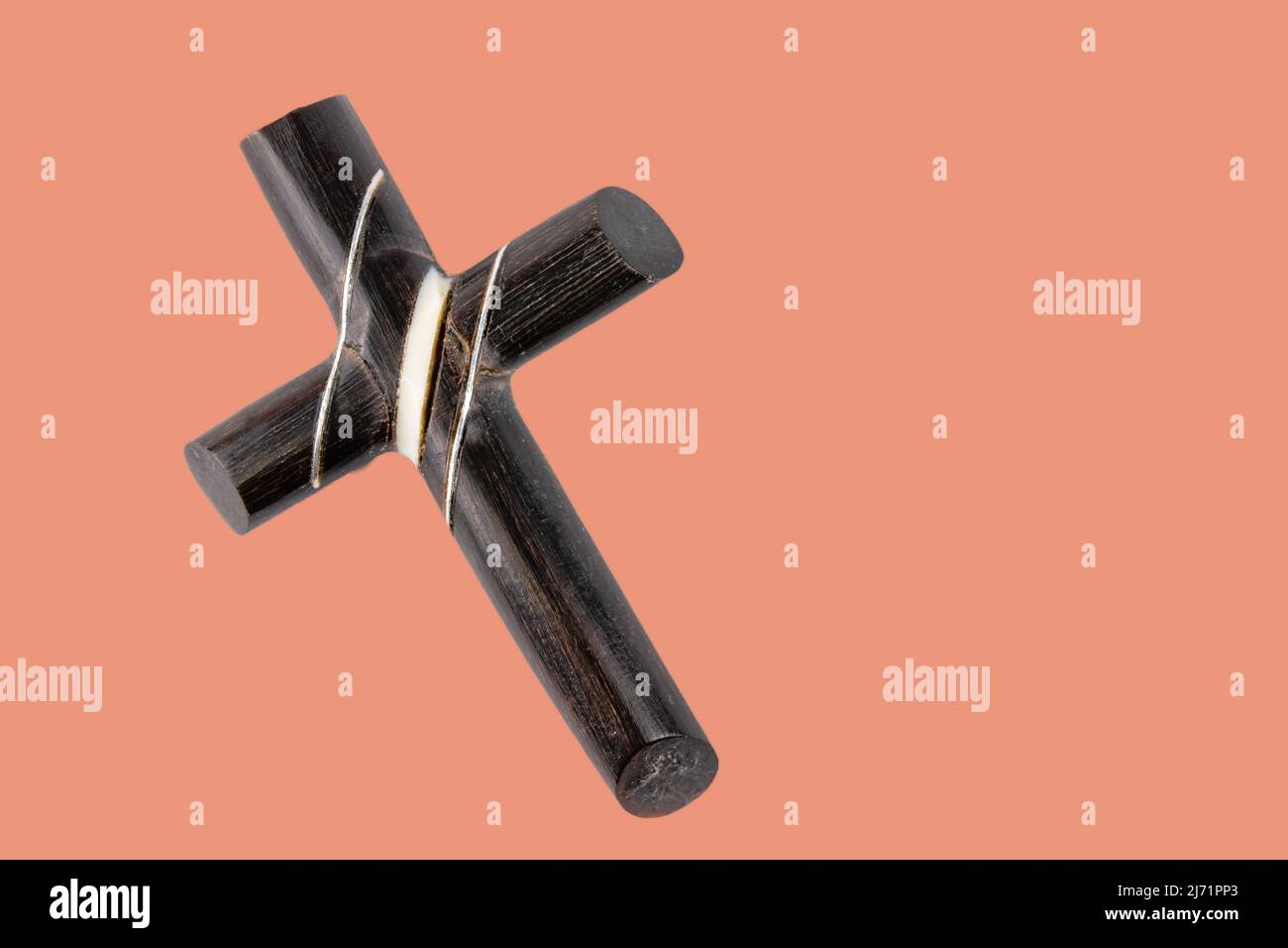 Simbolo di croce cristiana su sfondo Foto Stock