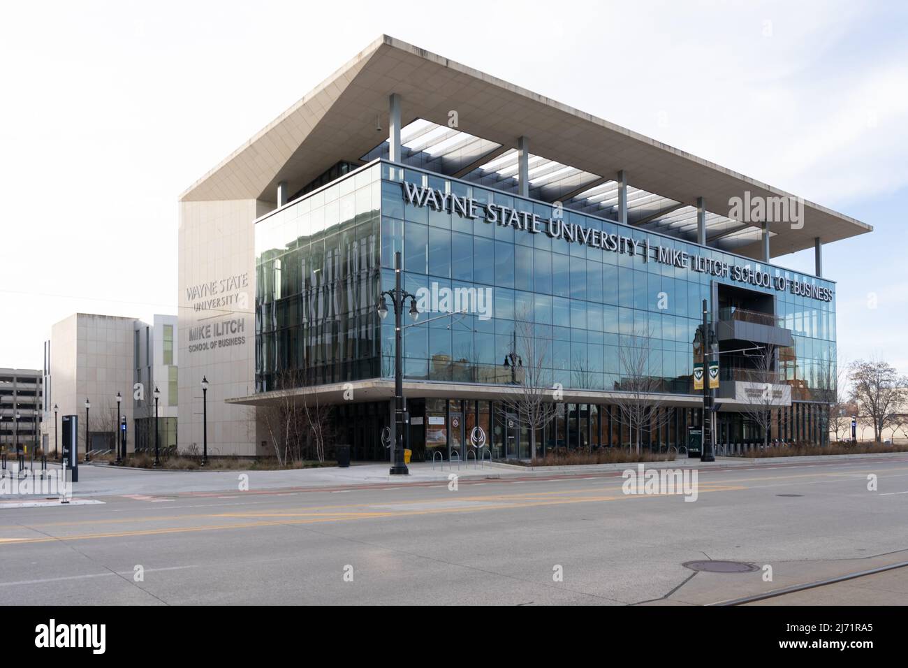 La Mike Ilitch School of Business della Wayne State University di Detroit, Michigan, Stati Uniti Foto Stock