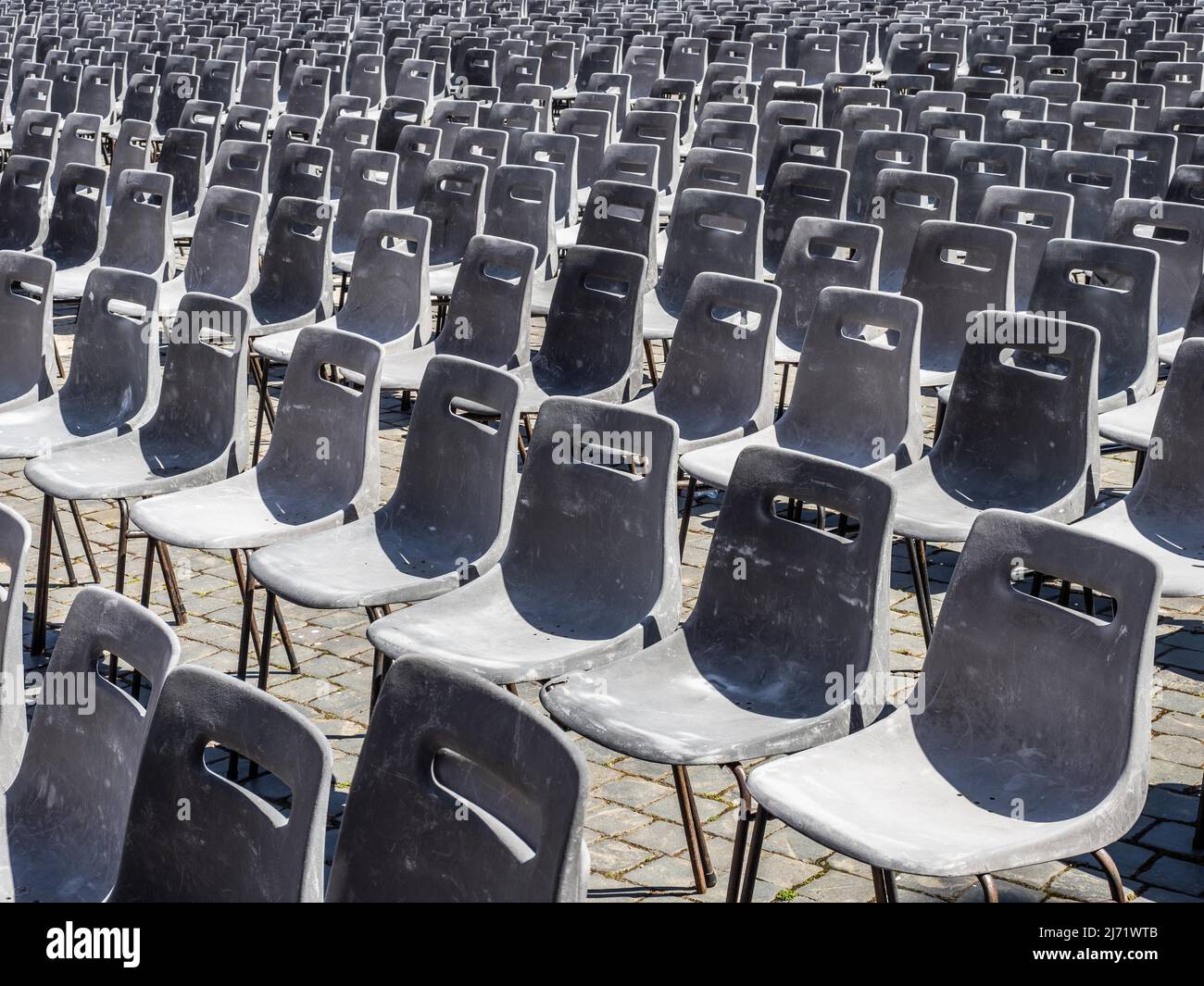 Leere Stuehle, Petersplatz, Vatikan, Rom, Lazio, Italien Foto Stock