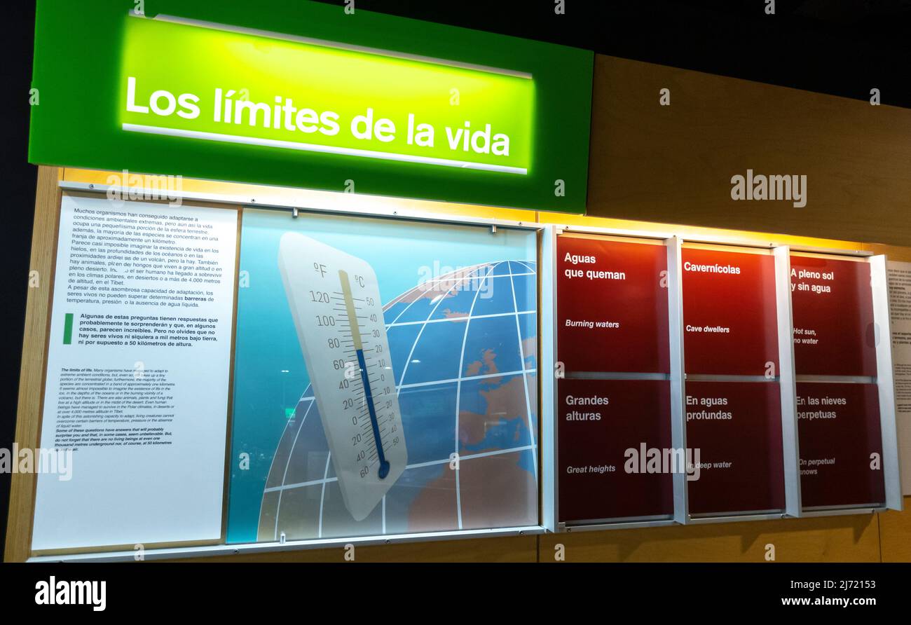Limitazioni dell'installazione a Parque de las Ciencias, Grnada, Spagna Foto Stock