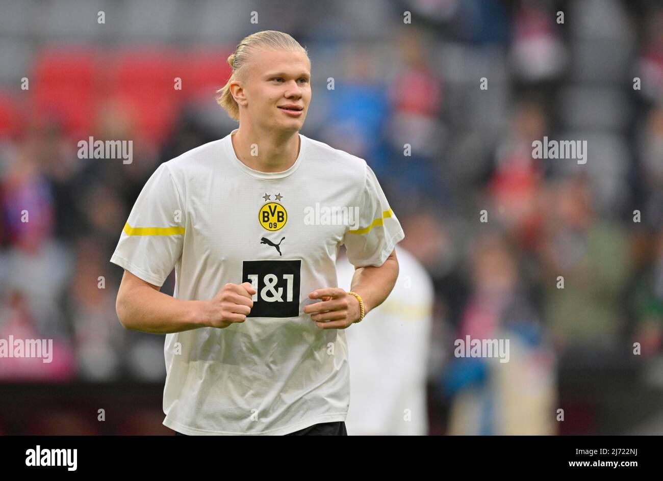 Erling Haaland Borussia Dortmund BVB (09) beim Aufwaermen, formazione, Allianz Arena, Muenchen, Baviera, Germania Foto Stock