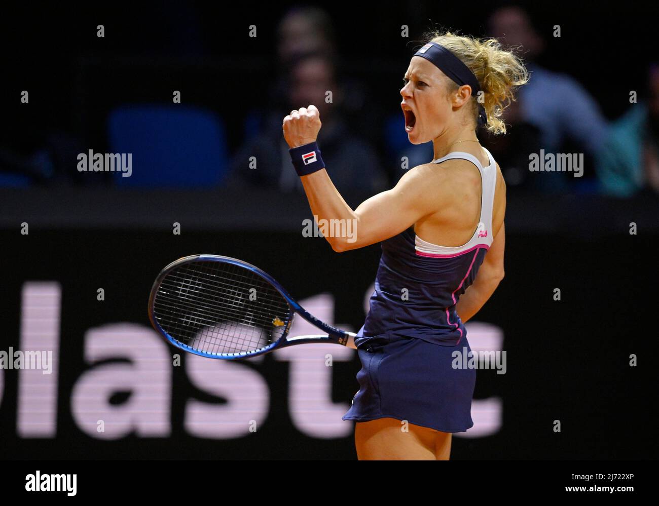 Laura Siegemund GER, Aktion, Porsche Tennis Grand Prix, Porsche-Arena, Stoccarda, Baden-Wuerttemberg, Germania Foto Stock