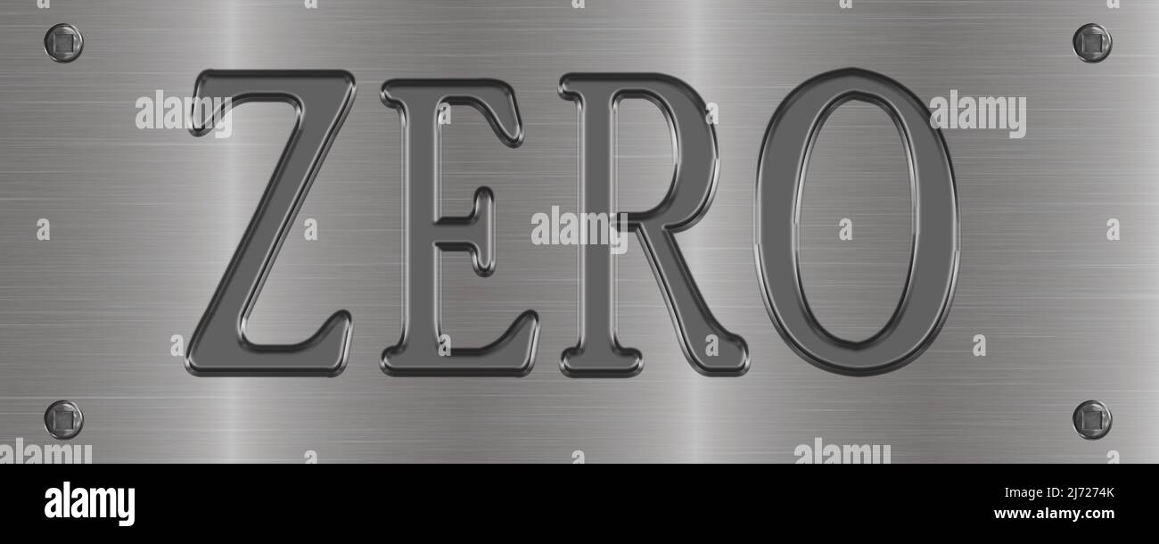 Piastra in alluminio montata con bulloni etichettati 'NOVE' Foto Stock