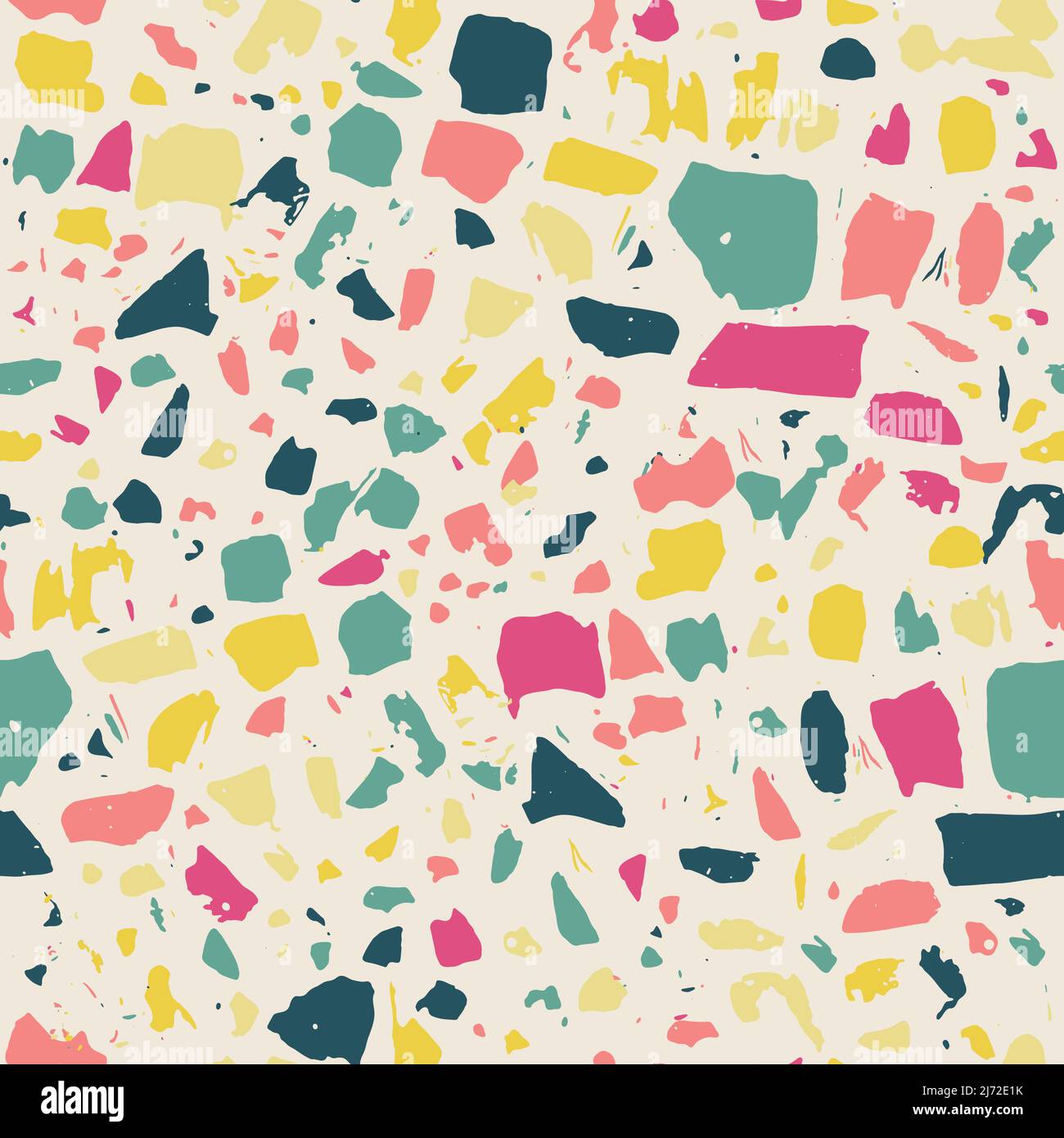Terrazzo pavimento vettoriale senza cuciture fondo pattern. Texture di classico pavimento italiano in stile veneziano composto da pietra naturale, granito Illustrazione Vettoriale