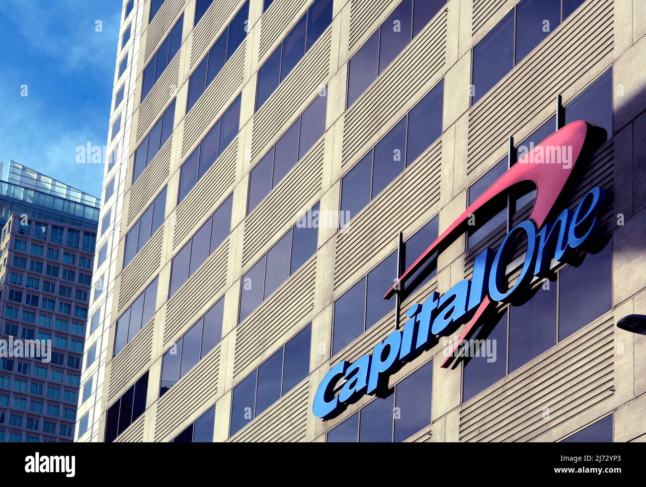 Sede della Capital One Financial Corporation e sede bancaria a San Francisco, California. Foto Stock