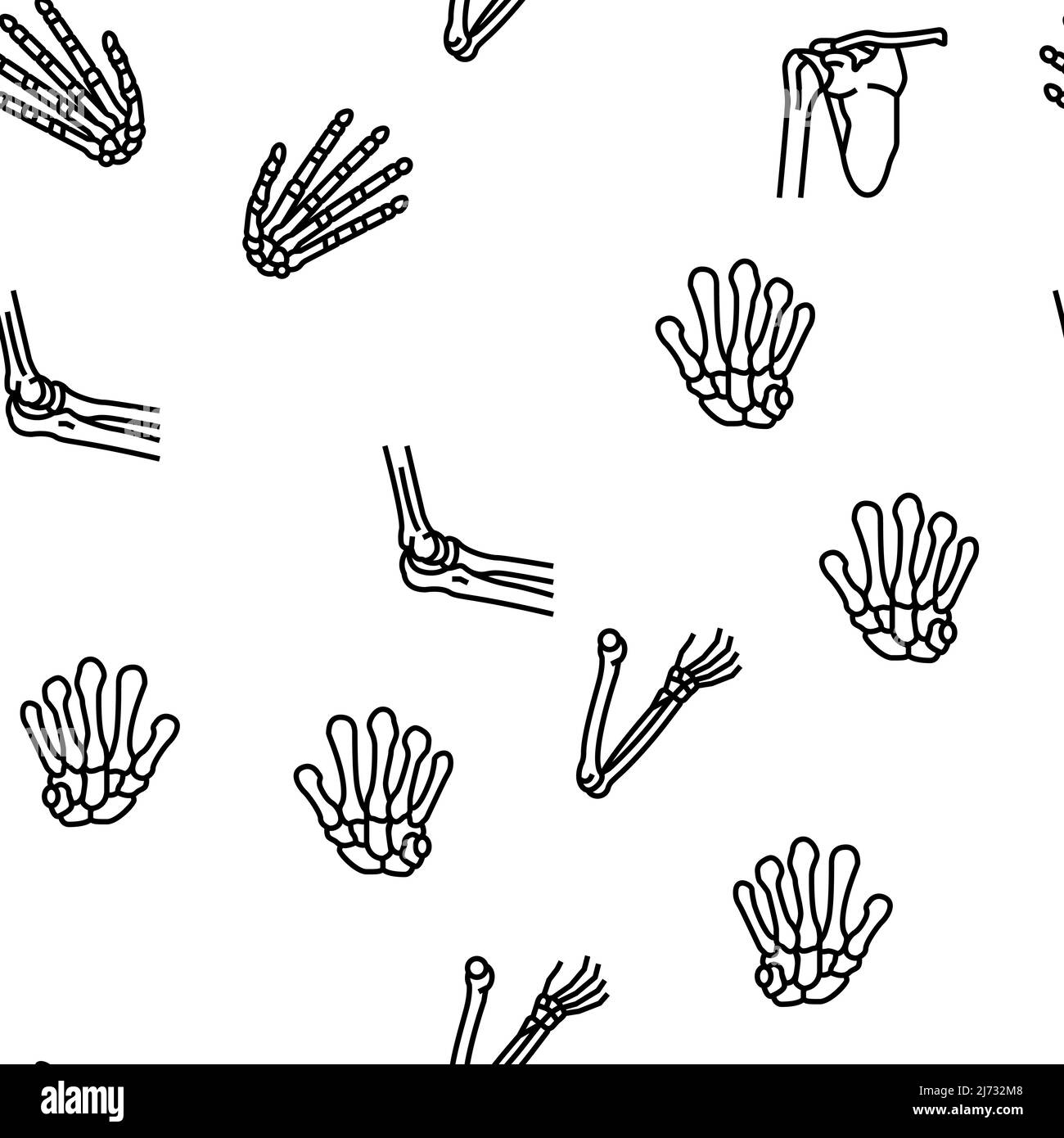 Bone Human Skeleton Structure Vector Seamless Pattern Illustrazione Vettoriale