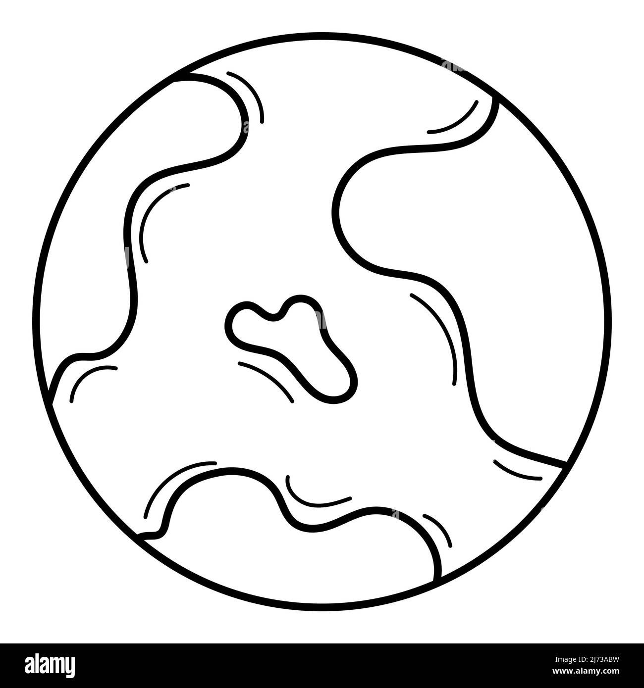 Globo astratto, pianeta Terra. Doodle. Illustrazione vettoriale in bianco e nero disegnata a mano. Gli elementi di design sono isolati su sfondo bianco Illustrazione Vettoriale
