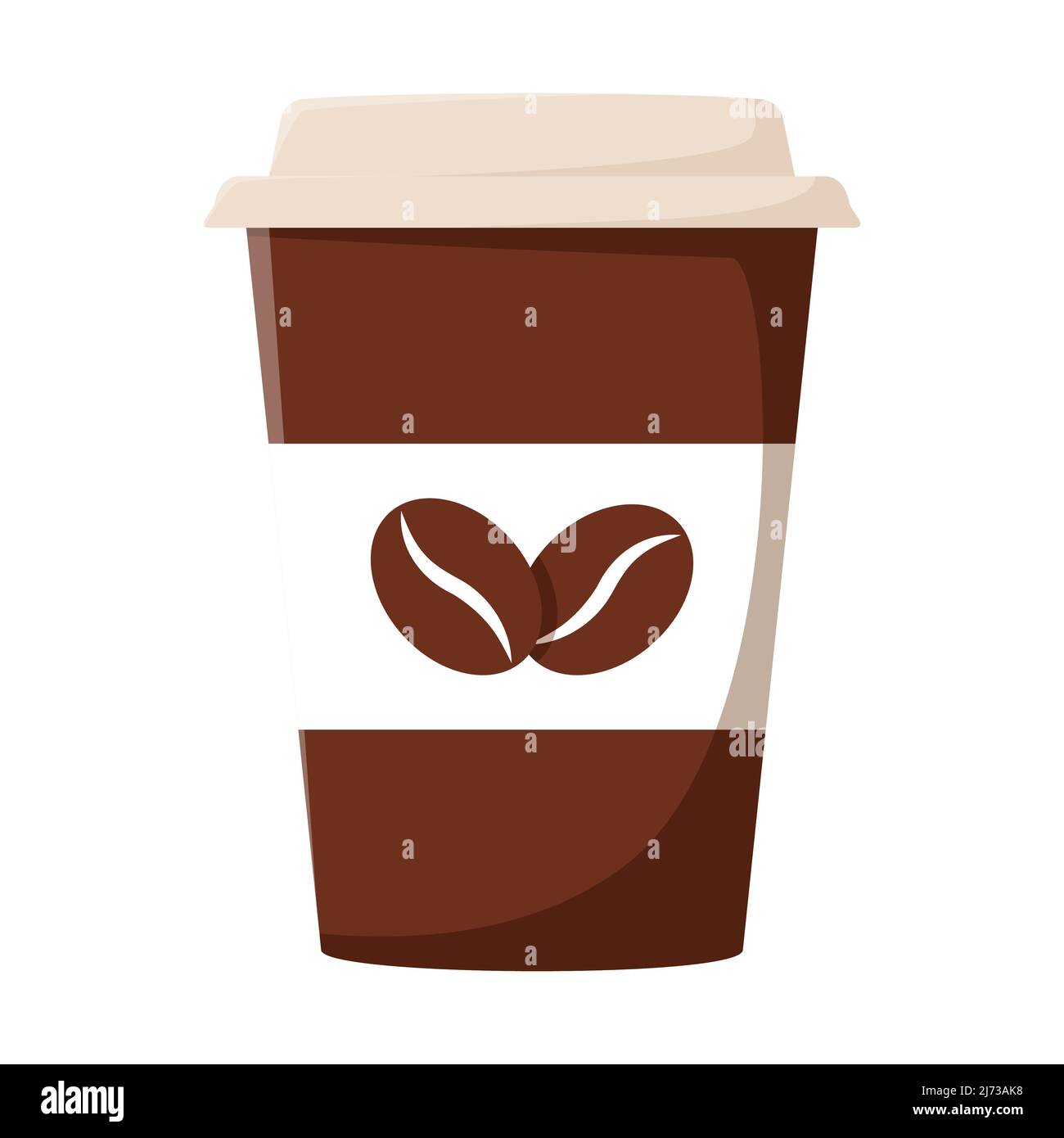 Caffè in una tazza con coperchio di plastica. Una bevanda calda. Fast Street food. Stile cartoon piatto, isolato su sfondo bianco. Illustrazione vettoriale a colori. Illustrazione Vettoriale Caffè in una tazza con coperchio di plastica. Una bevanda calda. Fast Street food. Stile cartoon piatto, isolato su sfondo bianco. Illustrazione vettoriale a colori. Illustrazione Vettoriale