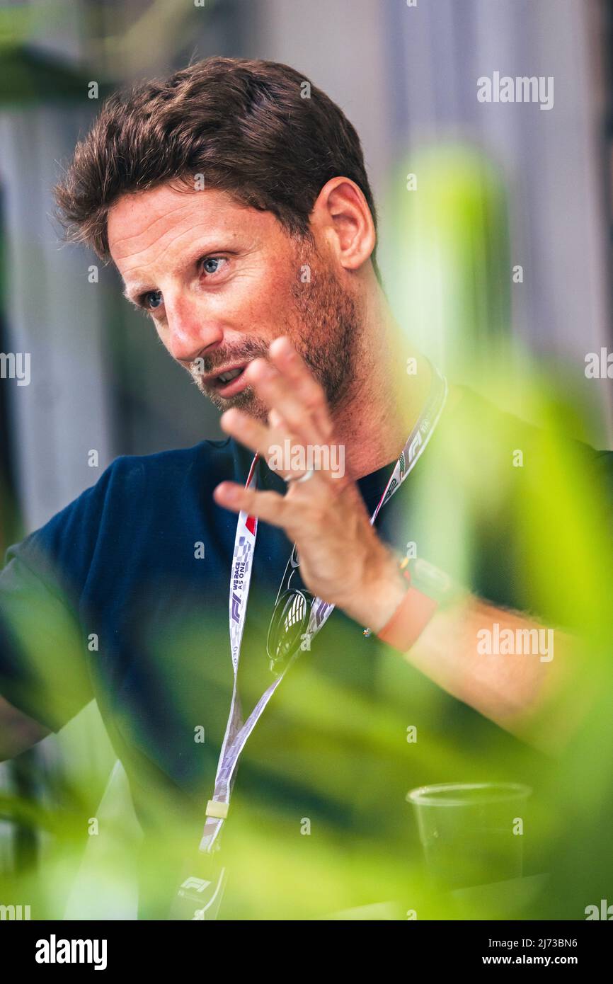 Miami, Florida, USA, 05/05/2022, Romain Grosjean (fra) driver dell'automobile Indy. 05.05.2022. Formula 1 World Championship, Rd 5, Miami Grand Prix, Miami, Florida, USA, giorno di preparazione. Il credito fotografico dovrebbe essere: XPB/Press Association Images. Foto Stock
