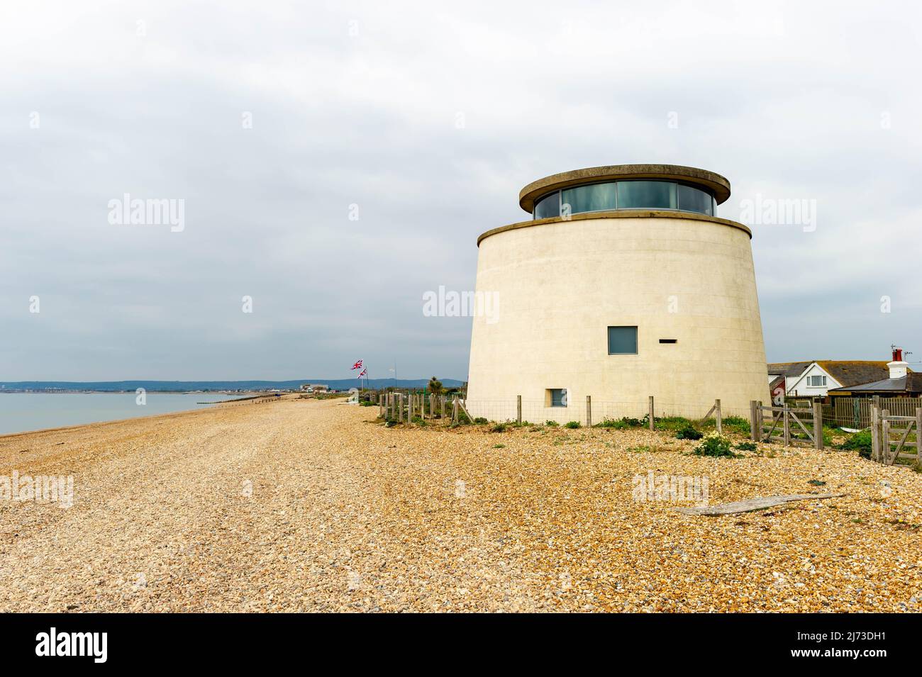 Martello Tower a Pevensey Bay, East Sussex Inghilterra Foto Stock