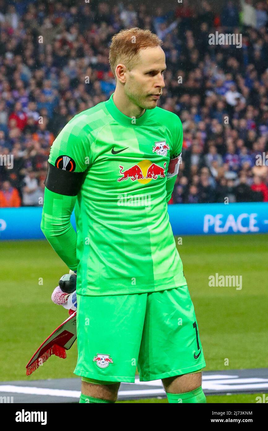 05 maggio 2022, Glasgow (Regno Unito) la seconda tappa della semifinale Europa League tra Rangers e RB Leipzig è stata una partita molto carica disputata al parco Ibrox di Glasgow, dopo che la prima tappa ha visto Leipzig guidare dal 1 al 0. Tuttavia Rangers ha vinto 3 - 1 la notte rendendolo 3 - 2 in totale dopo gol da Tavernier (18 minuti), Kamara (24 minuti) e Lundstram (80 minuti). Nkunku (70 minuti) ha segnato per Lipsia. Rangers ora passa alla finale alla fine di questo mese a Siviglia. Credit: Findlay / Alamy Live News Foto Stock