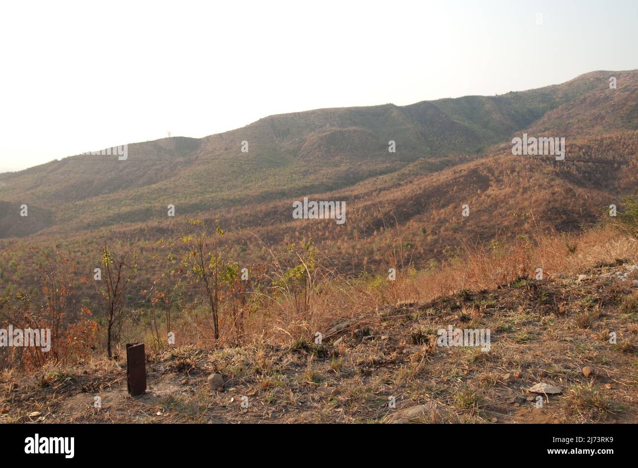 Vista da Thyolo Escarpment, Chikwawa District, Malawi, Africa - la Shire Valley forma l'estremità meridionale della Great Rift Valley ed è circondata da Foto Stock