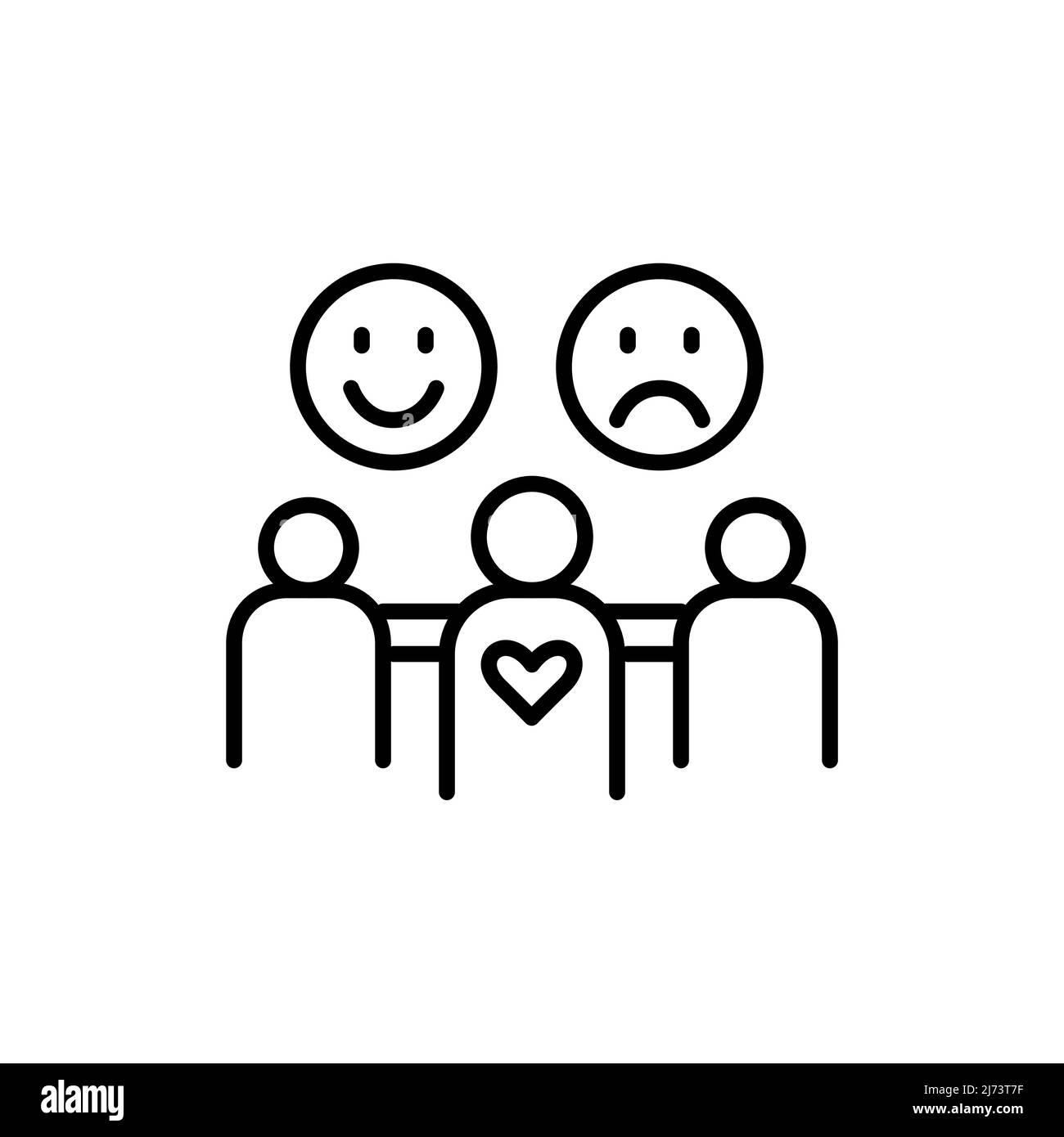 Gruppo di supporto come parte della psicoterapia e della salute mentale. Pixel Perfect, icona grafica con linea di traccia modificabile Illustrazione Vettoriale