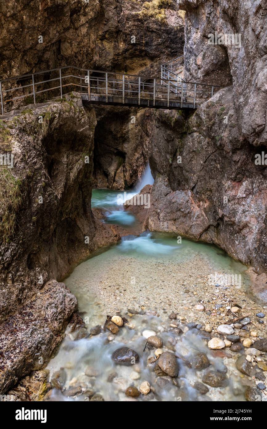 Gola di Almbachklamm vicino a Berchtesgaden, Baviera, Germania Foto Stock