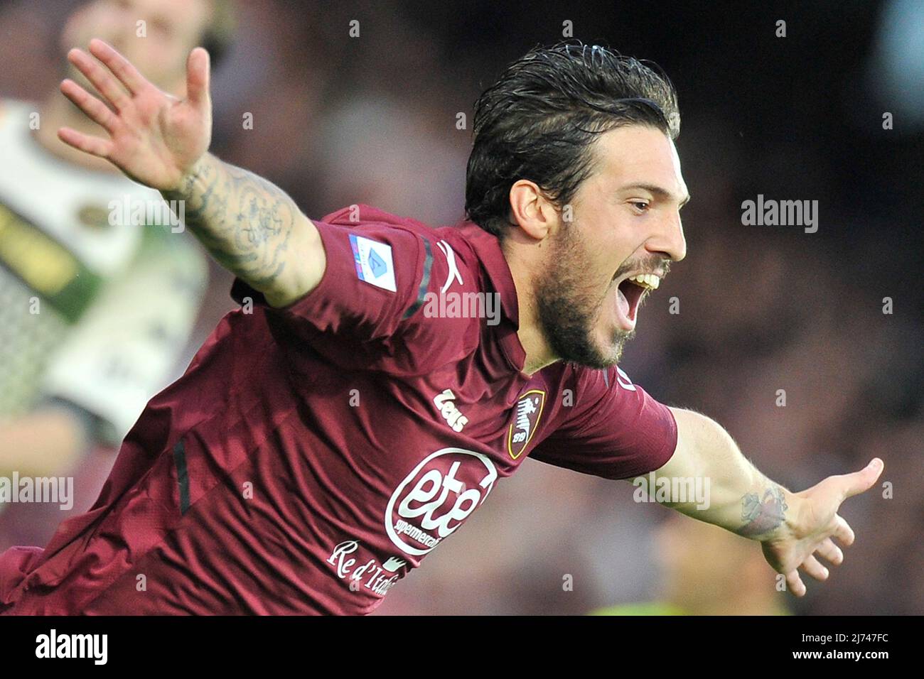 Simone Verdi giocatore di Salernitana, durante la partita della Serie Italiana A campionato tra Salernitana vs Venezia risultato finale, Salernitana 2, Venezia Foto Stock