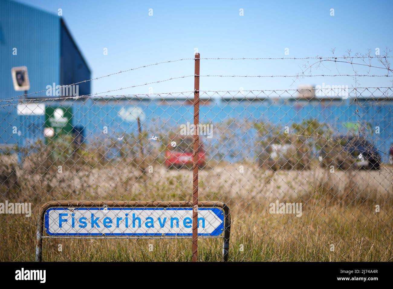 Fiskerihavnen, direzione Østersøvej, Nordhavn, Copenaghen, Danimarca Foto Stock