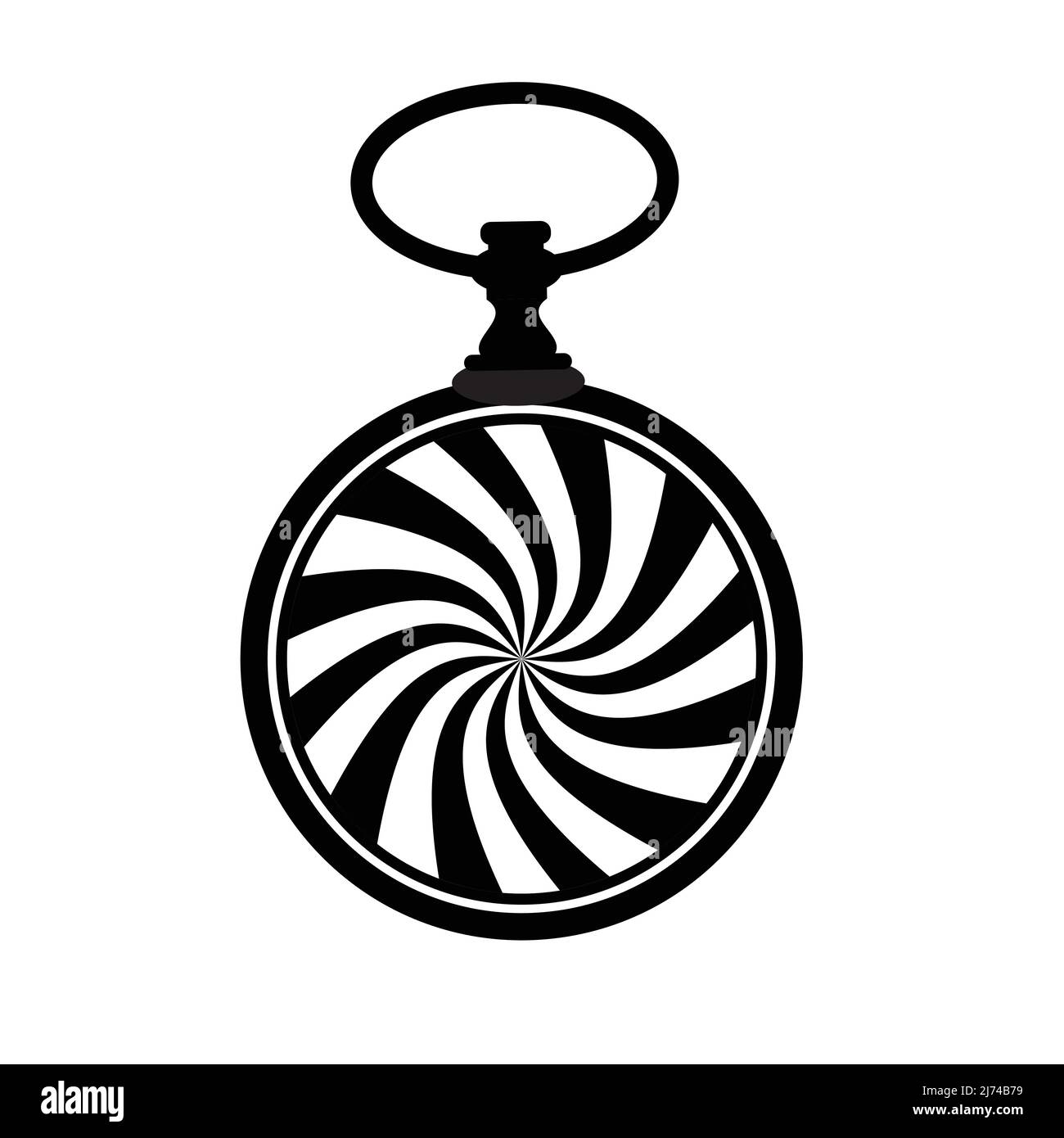 Strumento di ipnosi nero e bianco silhouette Illustrazione Vettoriale