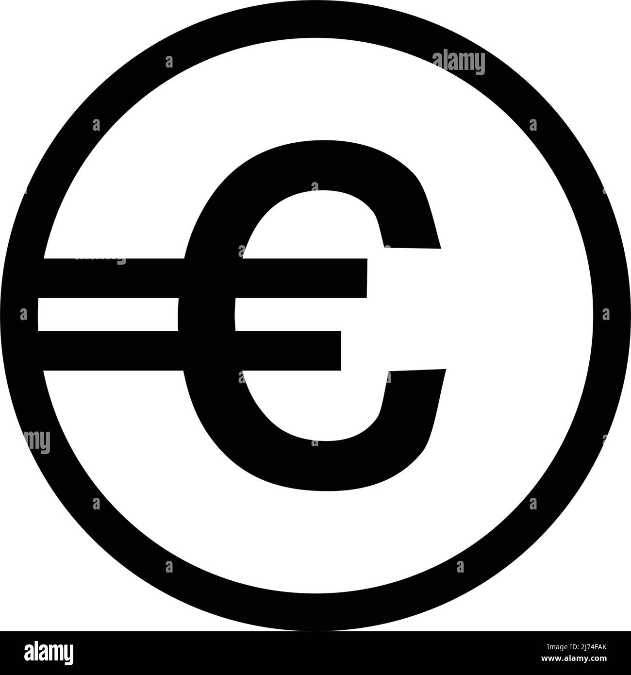 Icona moneta euro. Vettori valutari. Vettore modificabile. Illustrazione Vettoriale