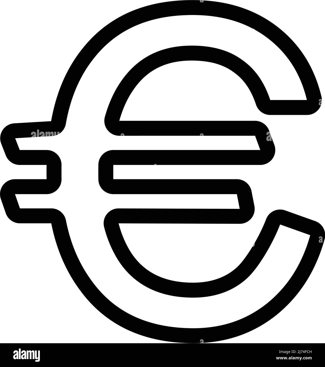 Icona con il simbolo dell'euro. Valuta e denaro. Vettore modificabile. Illustrazione Vettoriale