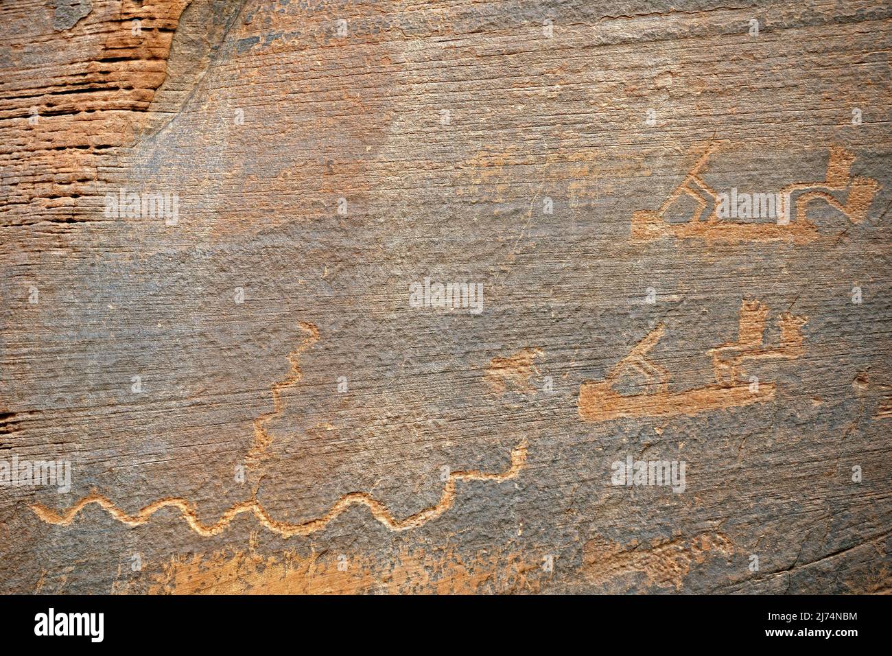 Dipinti rupestri dei nativi americani, circa 1500 anni, USA, Arizona, Monument Valley National Park Foto Stock