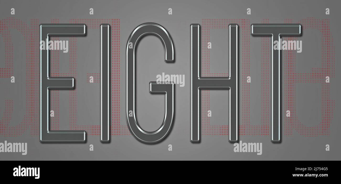 Stile segno baby metallizzato con la parola 'OTTO' Foto Stock