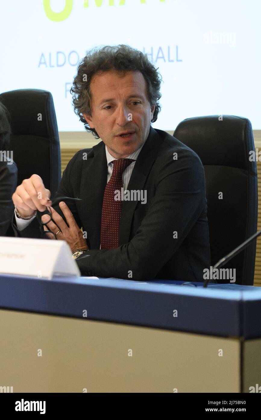 Wladimiro Boccali (Codeway - Cooperation Development Expo) durante la conferenza stampa per la presentazione di Codeway - Cooperation Development Expo, alla Farnesina, 6th maggio 2022, Roma Italia Foto Stock