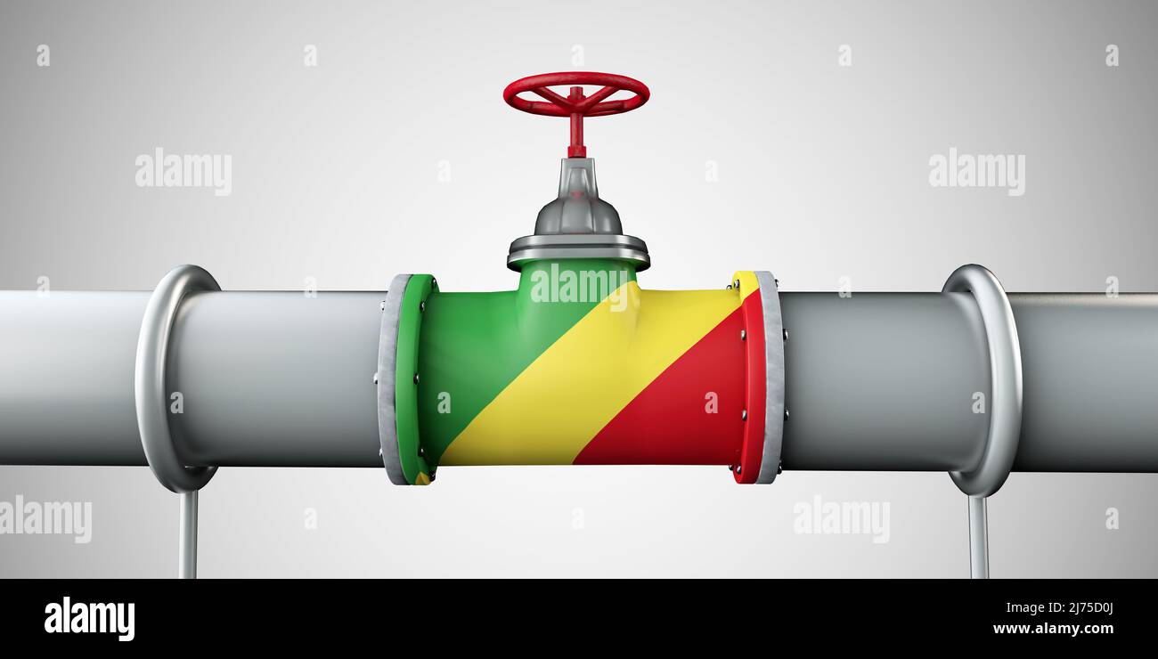 Repubblica del congo gasdotti e oleodotti. Concetto di industria petrolifera. 3D rendering Foto Stock