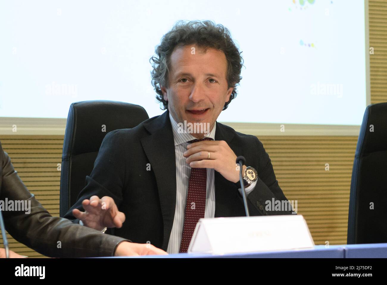 Wladimiro Boccali (Codeway - Cooperation Development Expo) durante la conferenza stampa per la presentazione di Codeway - Cooperation Development Expo, alla Farnesina, 6th maggio 2022, Roma Italia Foto Stock