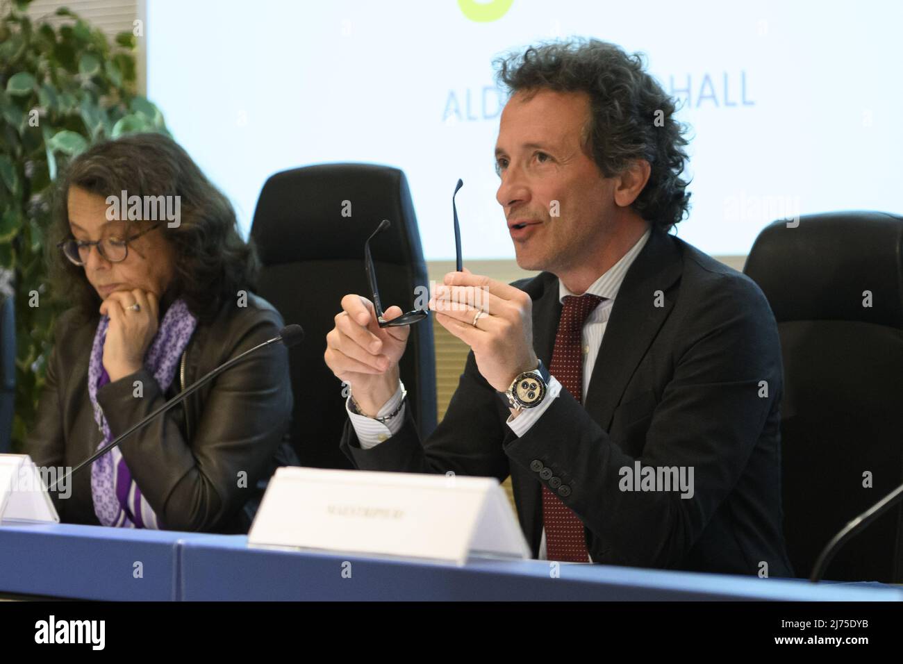 Wladimiro Boccali (Codeway - Cooperation Development Expo) durante la conferenza stampa per la presentazione di Codeway - Cooperation Development Expo, alla Farnesina, 6th maggio 2022, Roma Italia Foto Stock