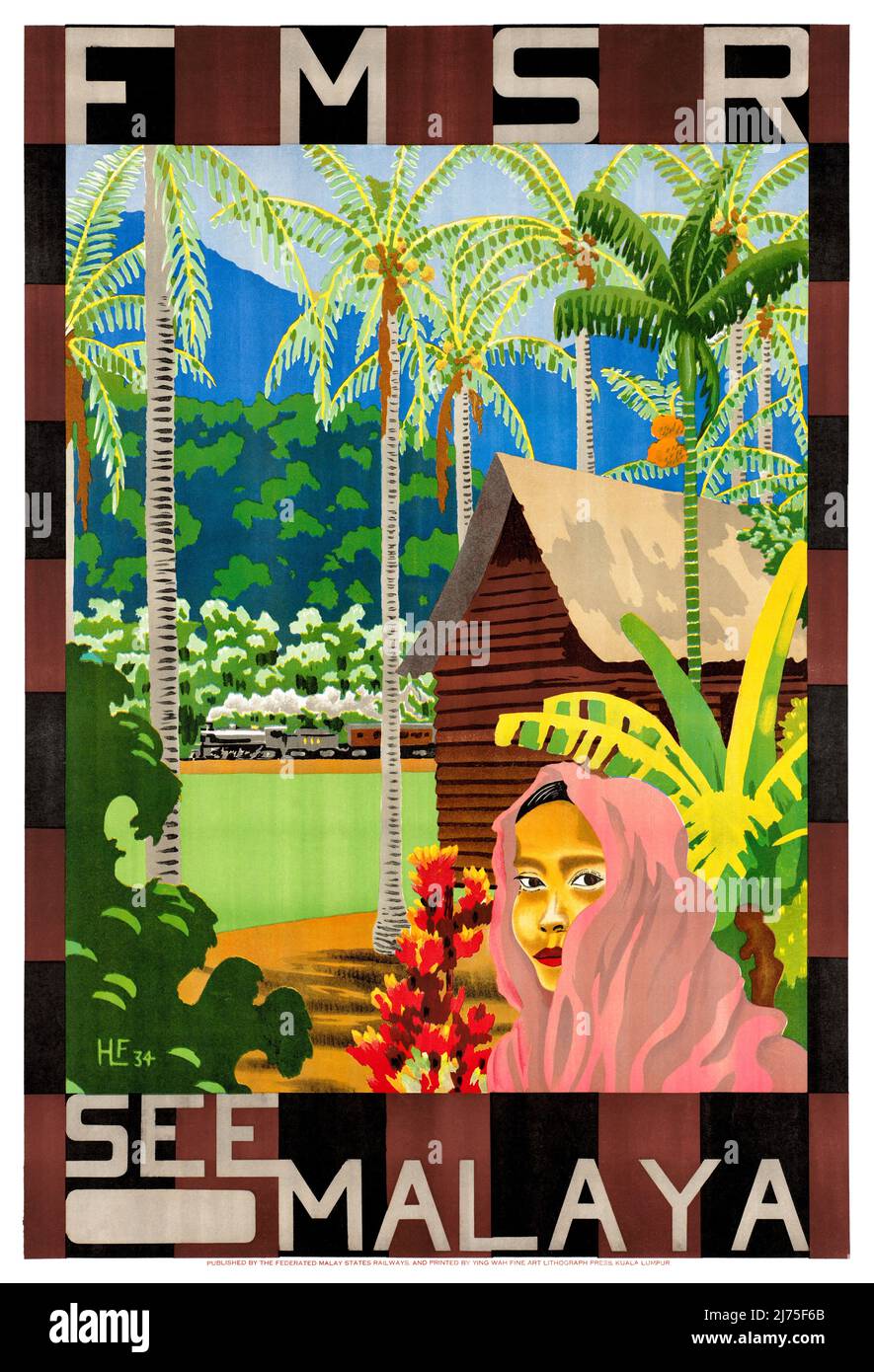 FMSR. Vedi Malaya. Artista sconosciuto (H.F.). Pubblicato nel 1934 in Malesia. Foto Stock