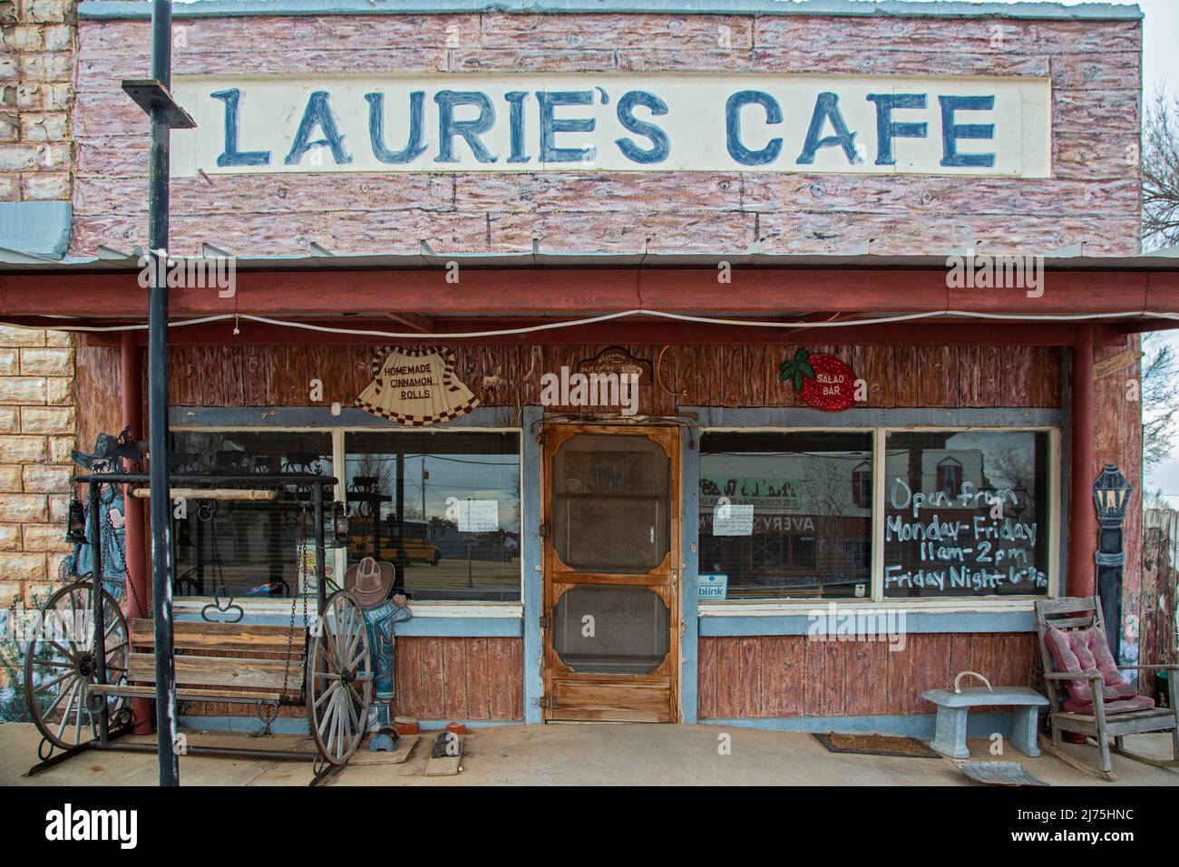 Gate, Oklahoma - Laurie's Cafe, un piccolo ristorante della città nel Panhandle dell'Oklahoma. Foto Stock