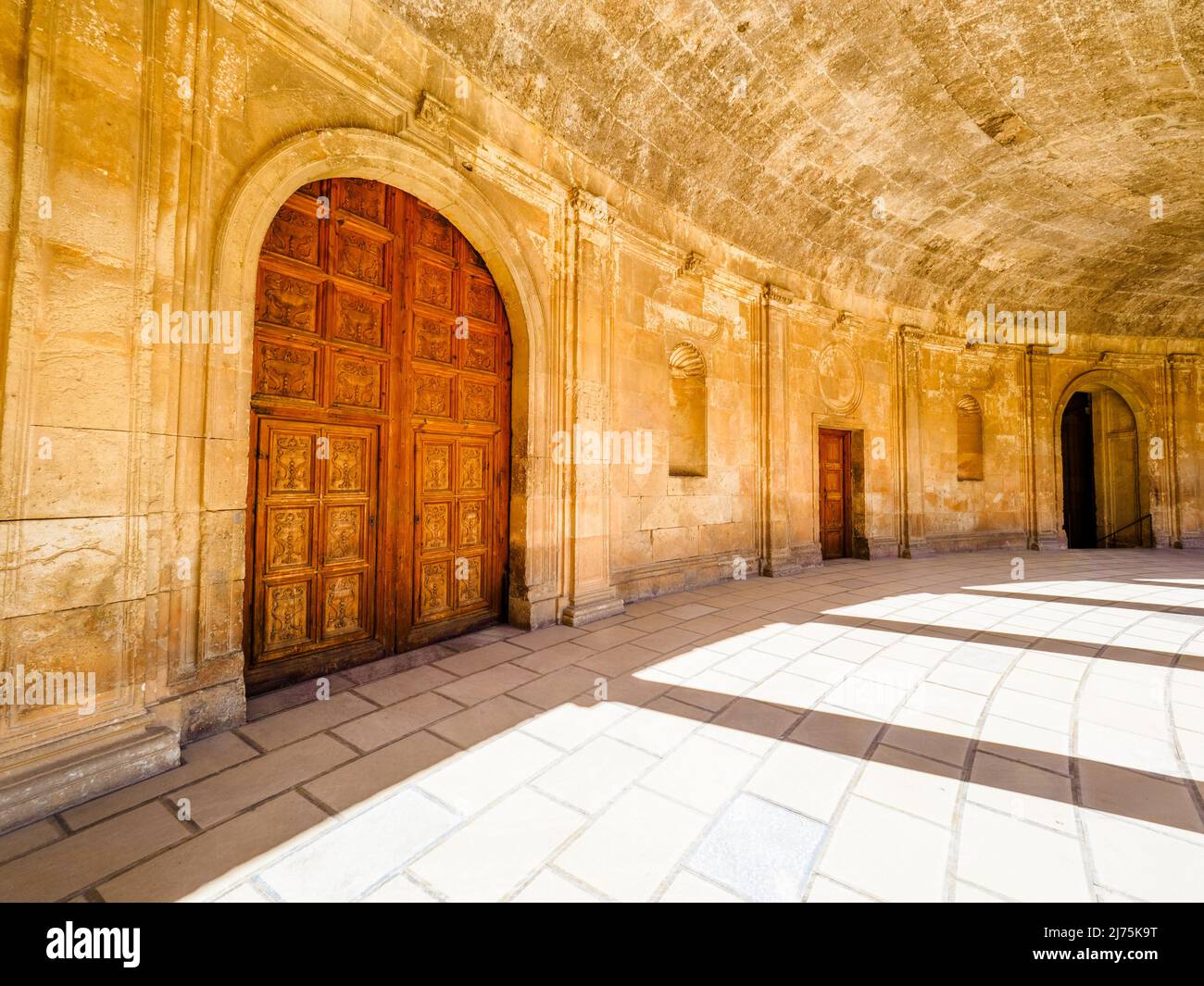 Cortile del Palazzo di Carlo V - complesso dell'Alhambra - Granada, Spagna Foto Stock