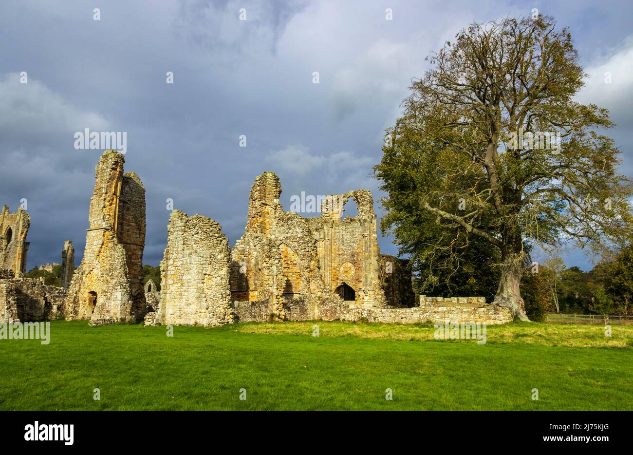 Rovine di Bayham Abbey sul wald alto nel Kent sud-est Inghilterra Foto Stock