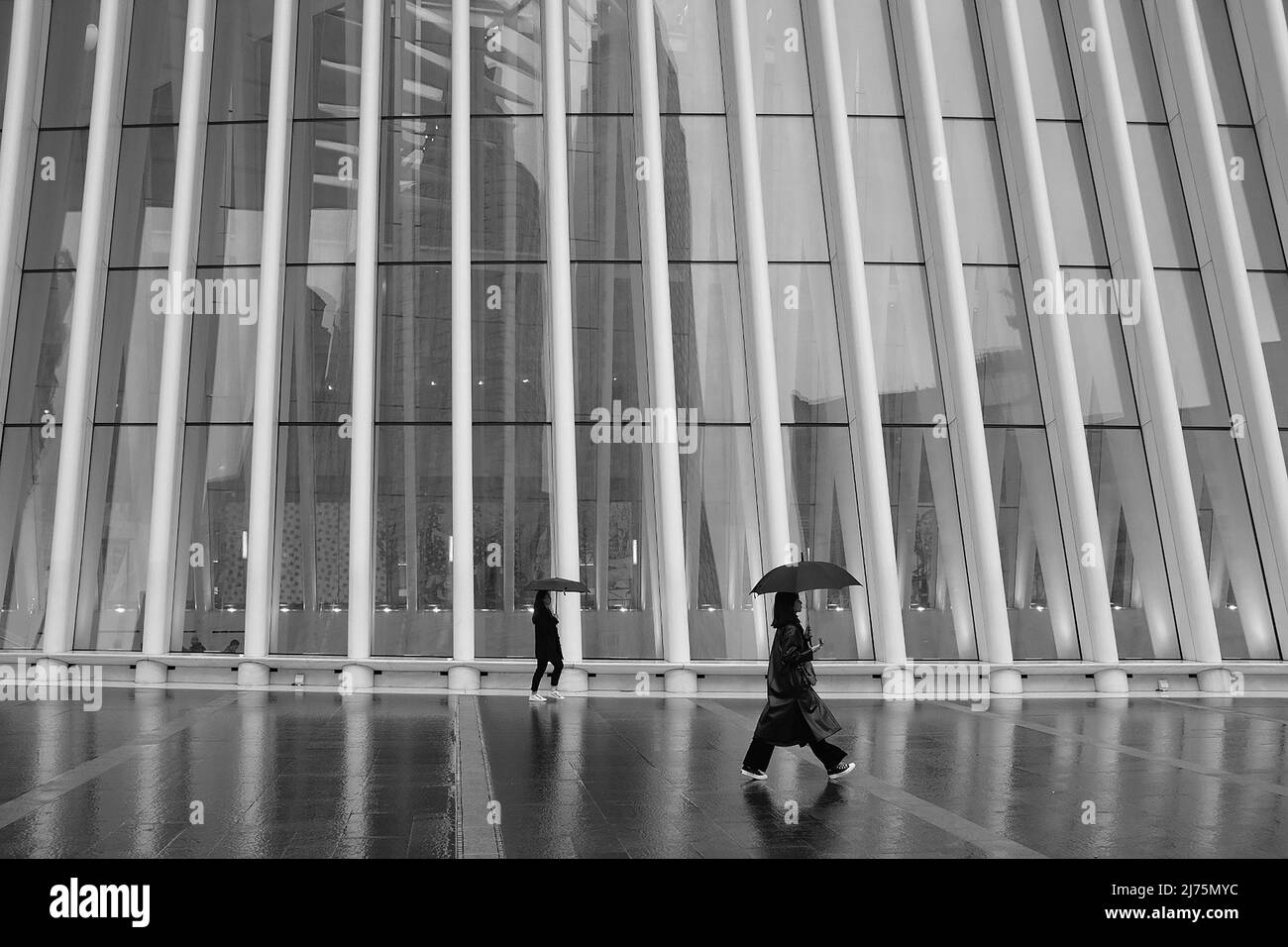 L'Oculus NYC in una mattina piovosa Foto Stock
