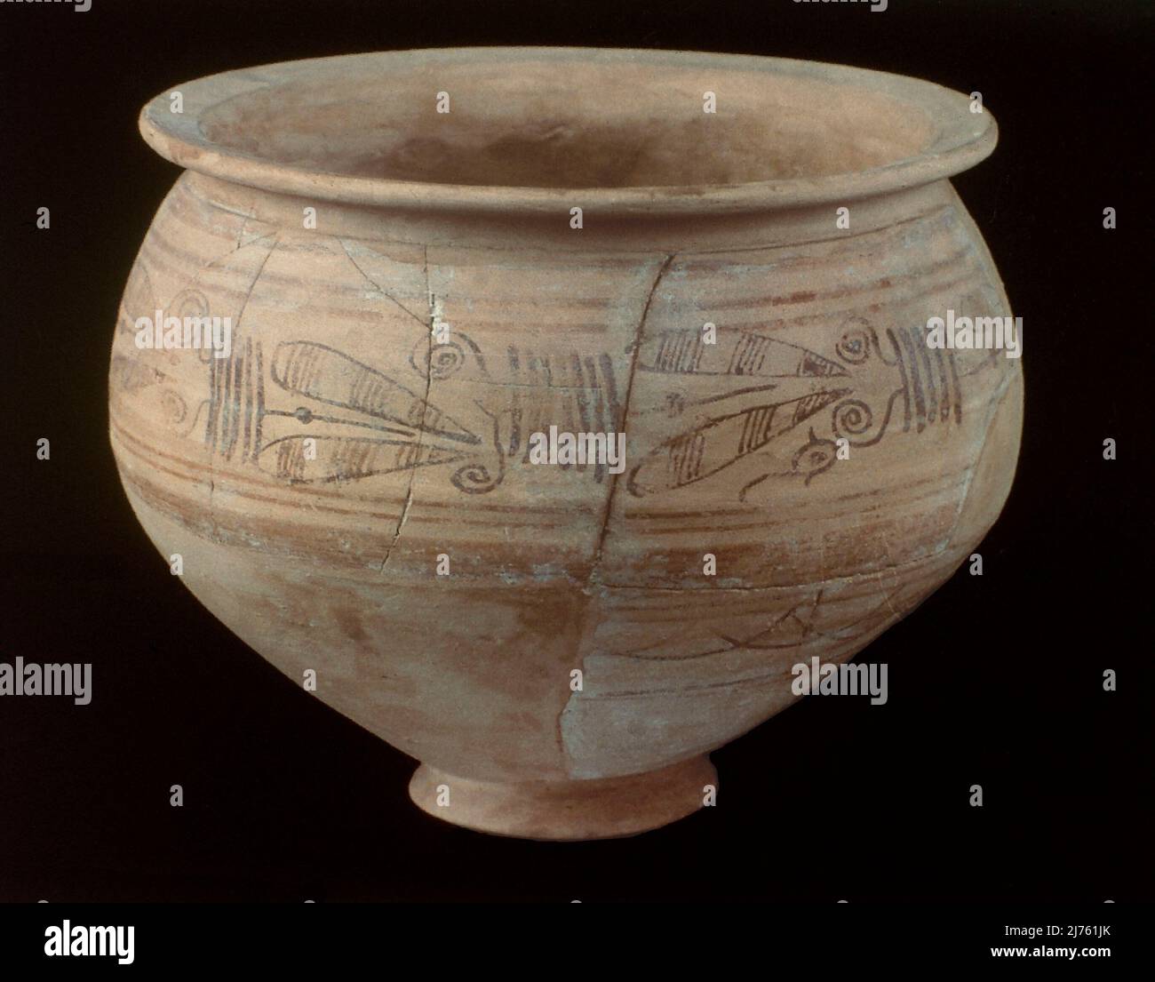 VASO GLOBULARE PORCEDENTE DE ELCHE (ALICANTE) - CERAMICA IBERICA. Foto Stock