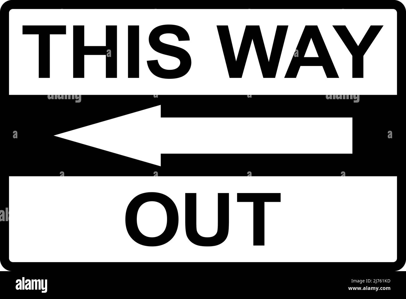Questo segnale freccia di uscita. Nero su sfondo bianco. Segni e simboli direzionali. Illustrazione Vettoriale