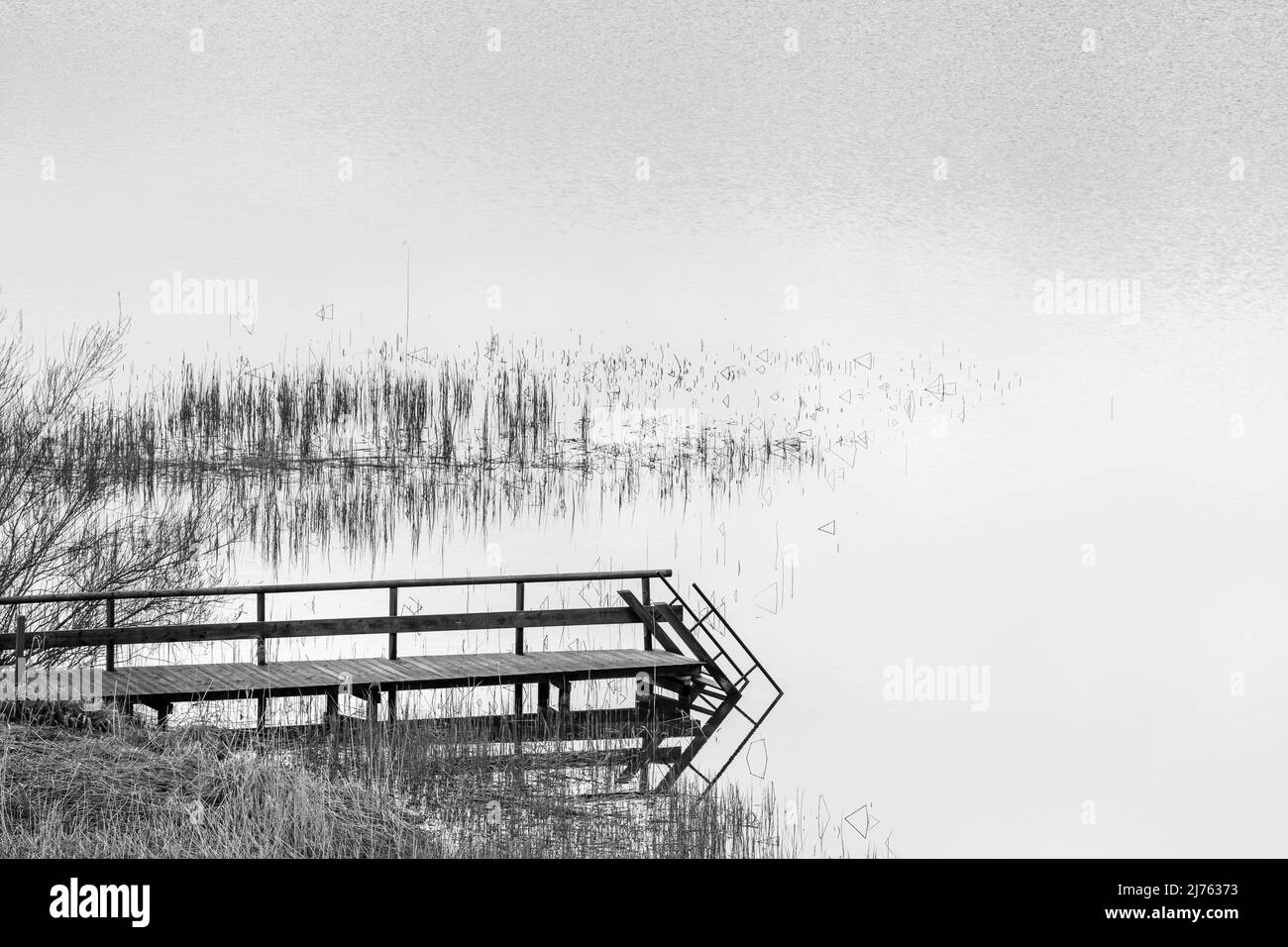 Molo per il bagno al Lautersee Foto Stock