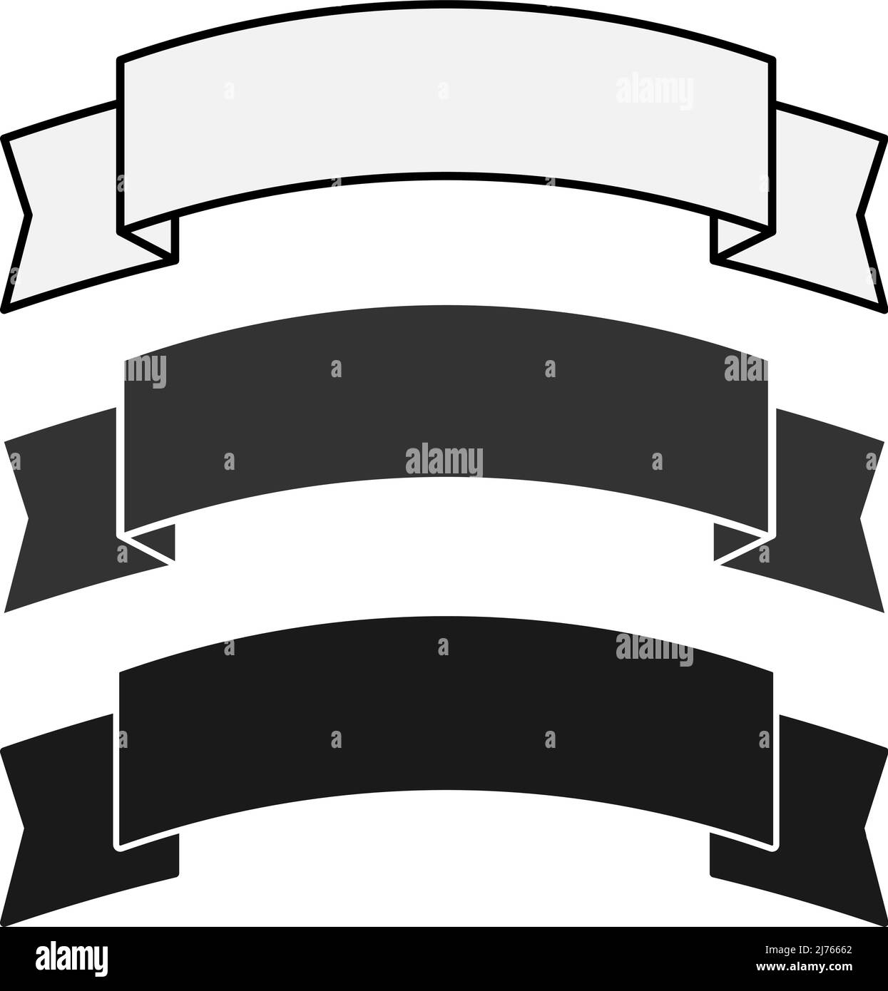 set di striscioni a nastro con disegno piatto isolati su un'illustrazione vettoriale bianca Illustrazione Vettoriale