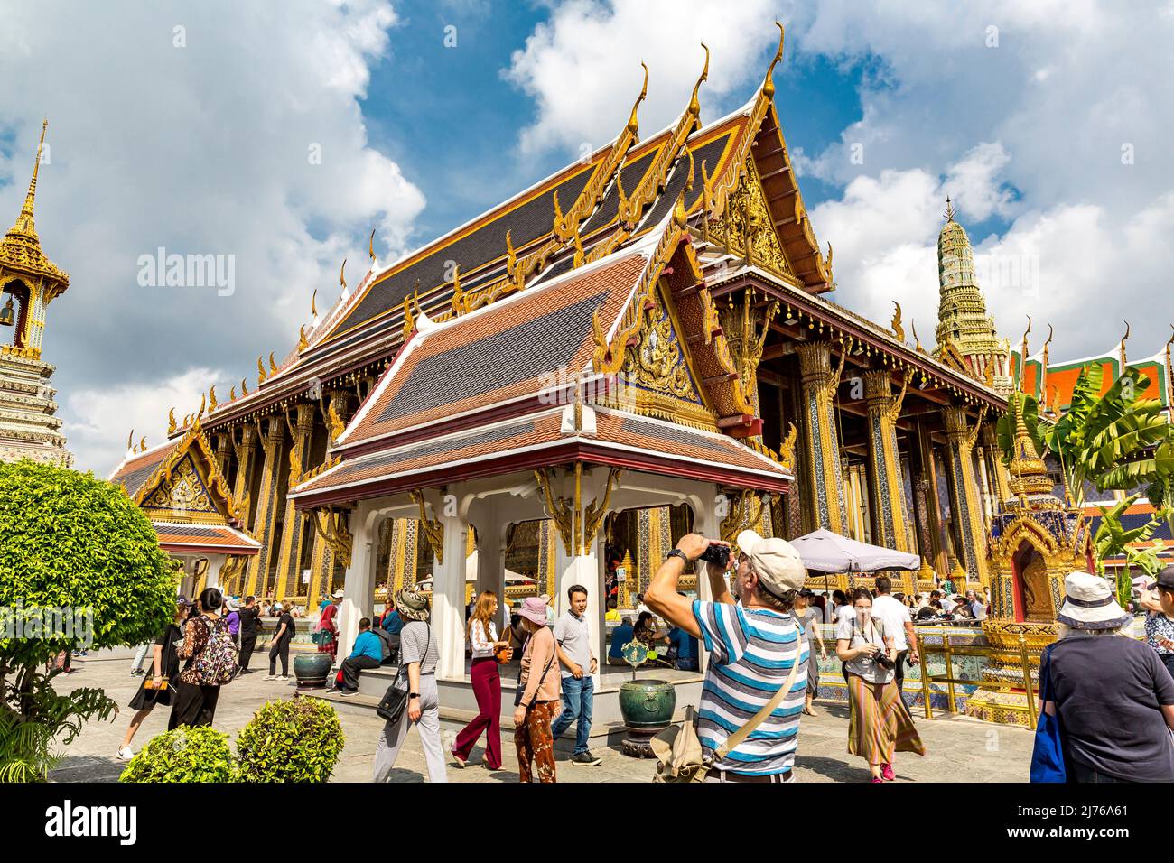 Tempio del Buddha di Smeraldo, Phra Ubosot, Palazzo reale, Grand Palace, Wat Phra Kaeo, Bangkok, Tailandia, Asia Foto Stock