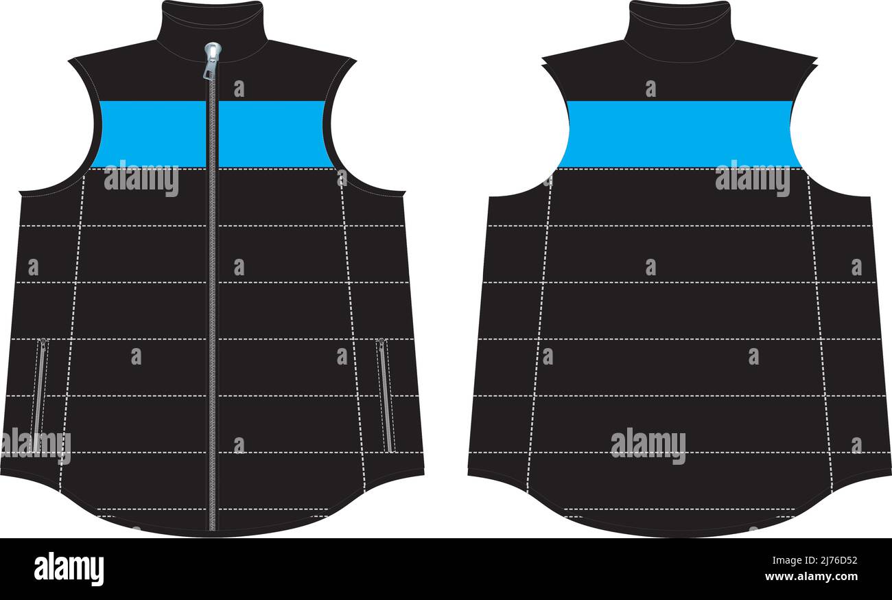 Uomo Donna Moda Abbigliamento schizzo Illustrazione Abbigliamento digitale, opere editabili Puffer Jacket Mockup Vector Illustrazione Illustrazione Vettoriale