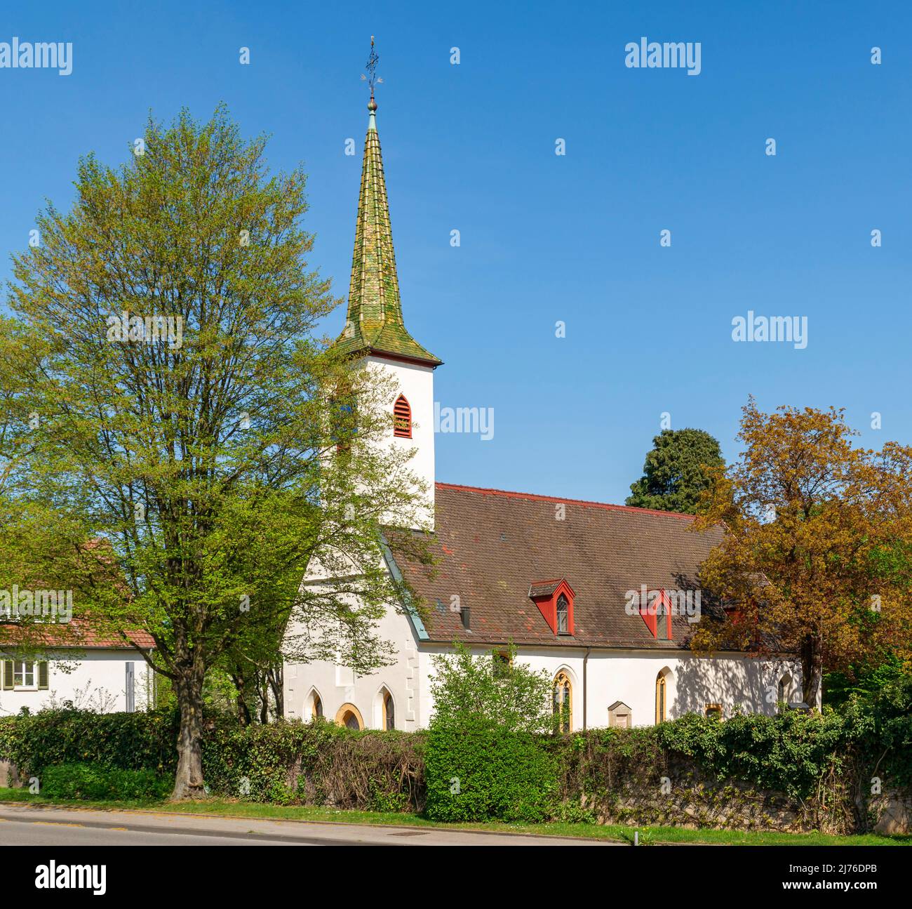Germania, Nürtingen, chiesa protestante, torre della chiesa costruita nel 1624 da Heinrich Schickhardt. Foto Stock