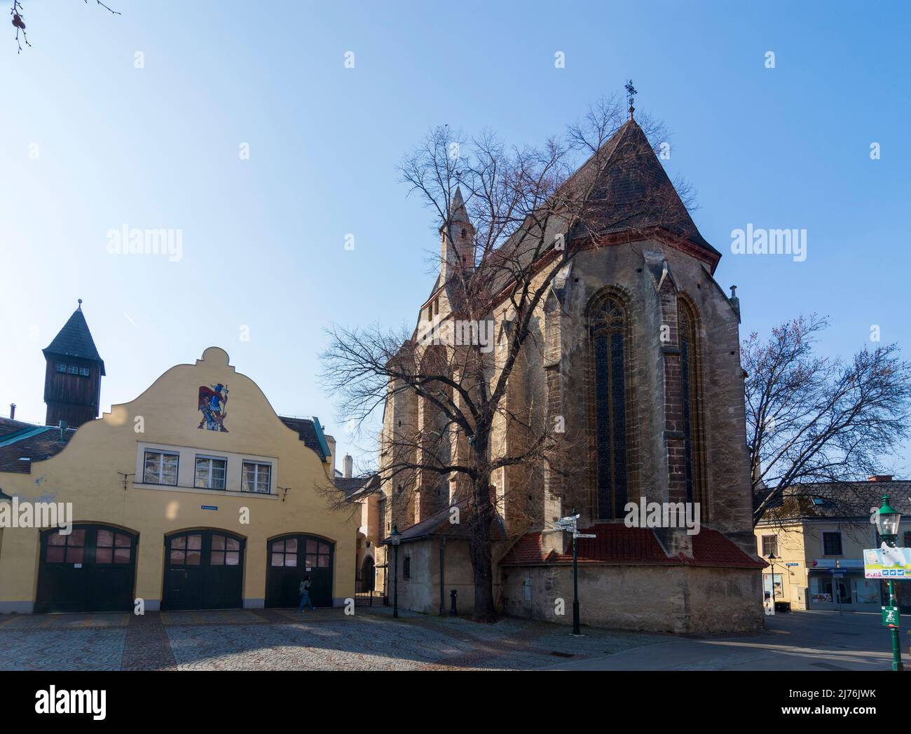 Mödling, chiesa 'Spitalskirche' in boschi di Vienna (Wienerwald), bassa Austria, Austria Foto Stock