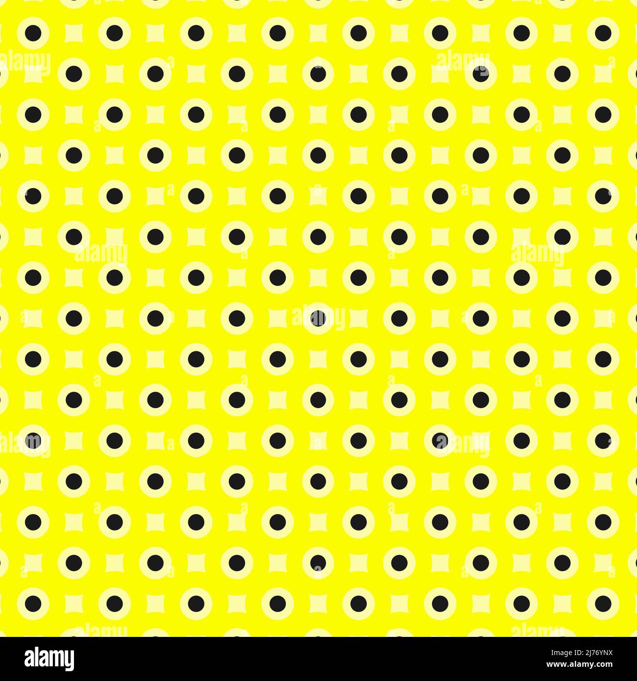 Motivo a puntini di Polka giallo nero Illustrazione Vettoriale