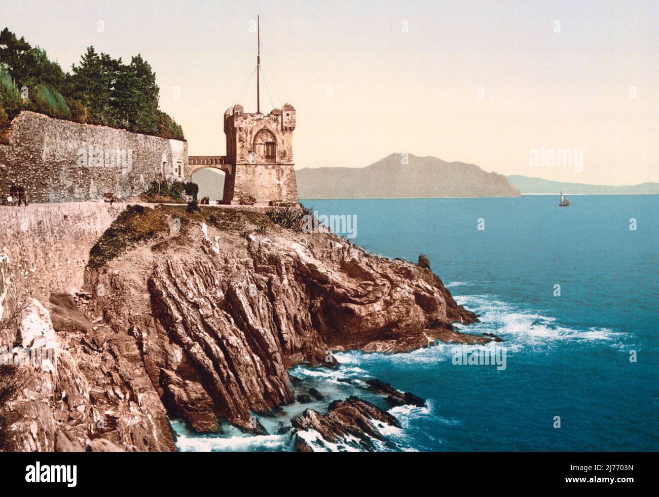 La torre, Nervi, Genova, Italia, circa 1900 Foto Stock