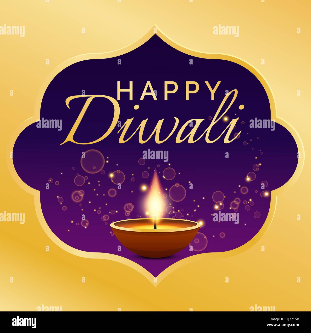 Buon Diwali Festival con lampada Illustrazione Vettoriale