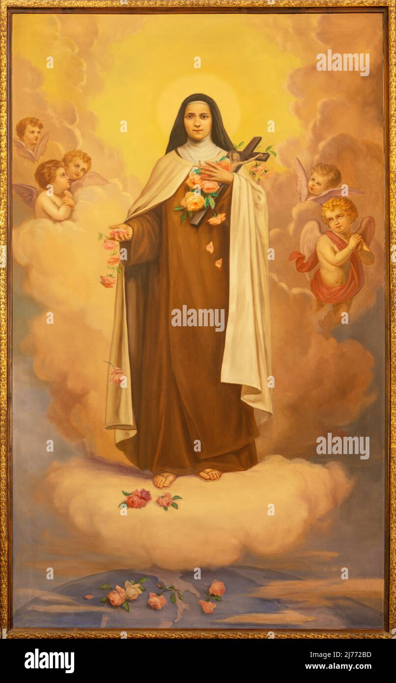 MONOPOLI, ITALIA - 6 MARZO 2022: Il dipinto di Santa Teresa d'Avila nella chiesa Chiesa di San Franceso d'Assisi di A. Nicolas (1931). Foto Stock