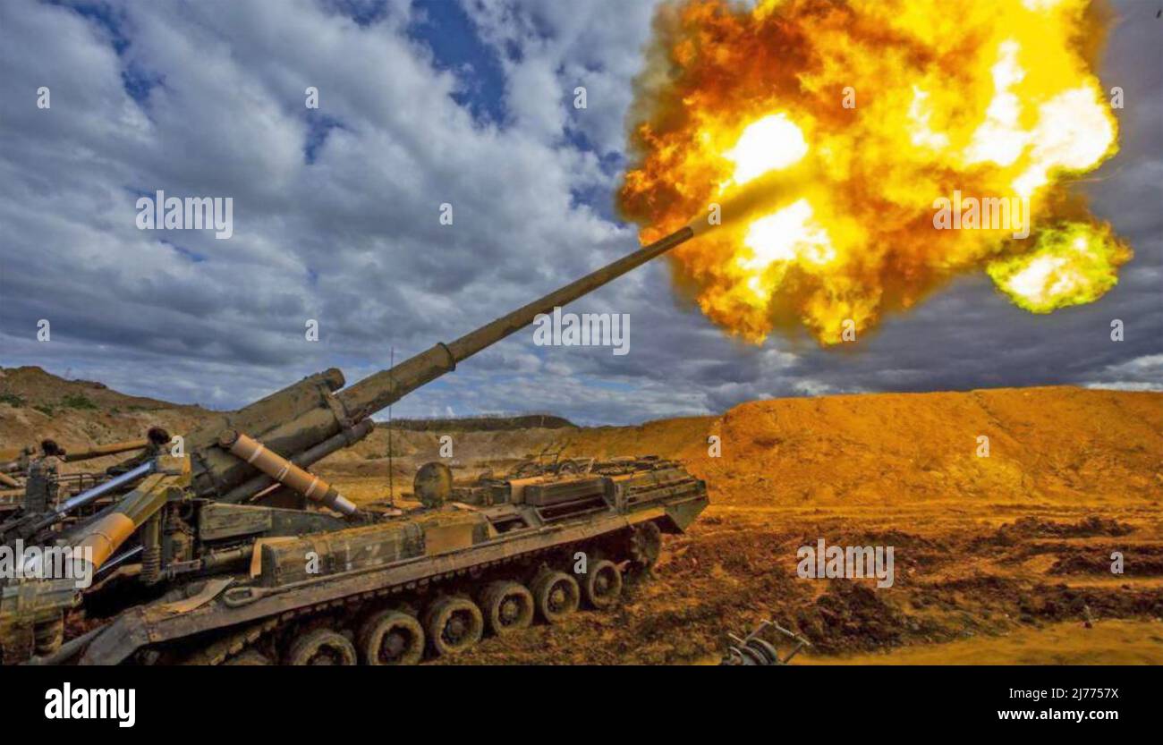 RUSSO MALKA 2S7 200mm pistola semovente Foto Stock