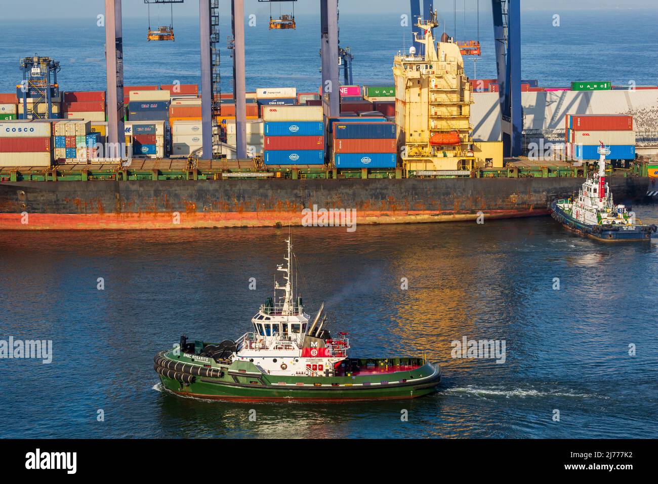 Container nave futuro, Ensenada International Conatainer Terminal, Baja California, Messico Foto Stock